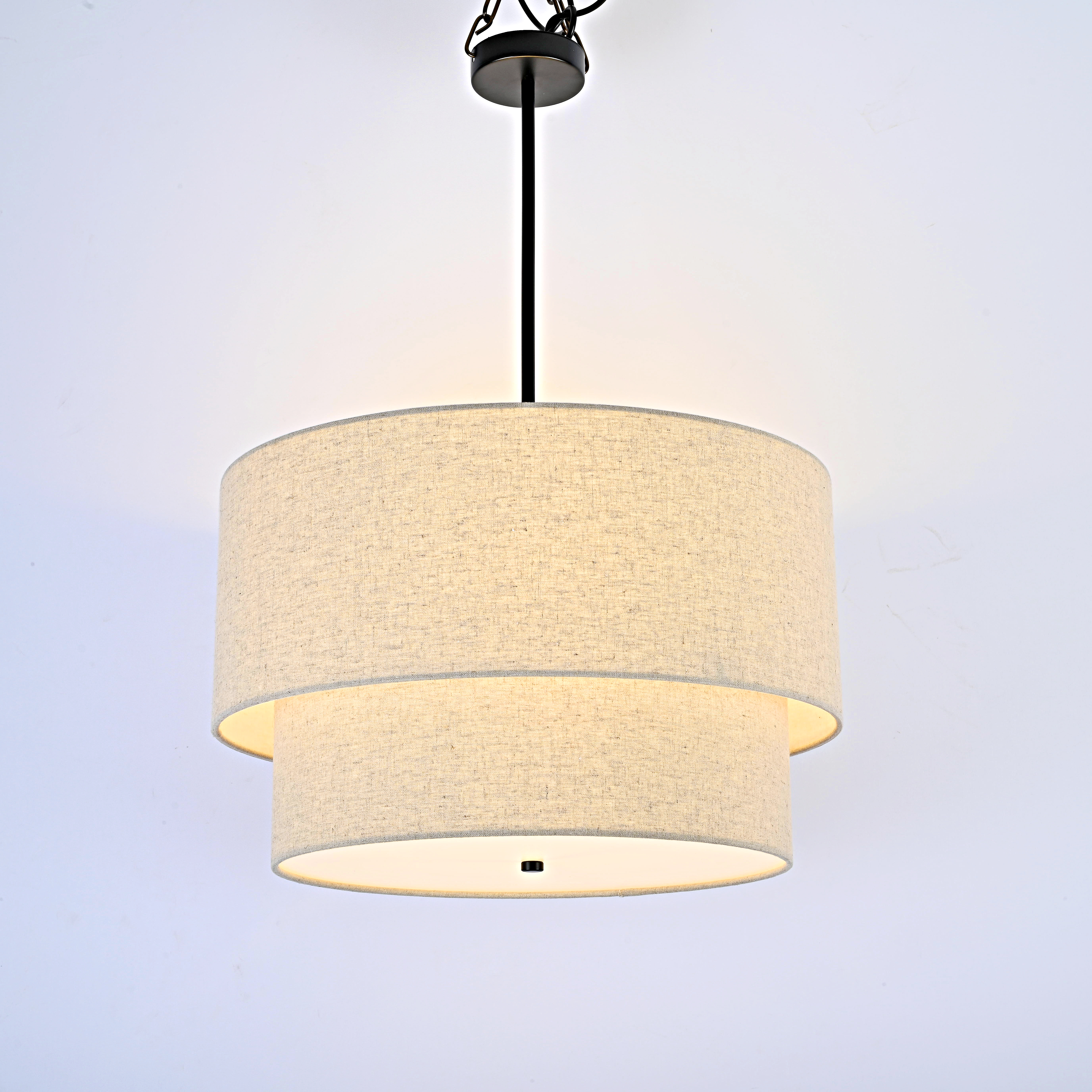 Люстра RH TWO-TIER ROUND Shade Linen by ImperiumLoft