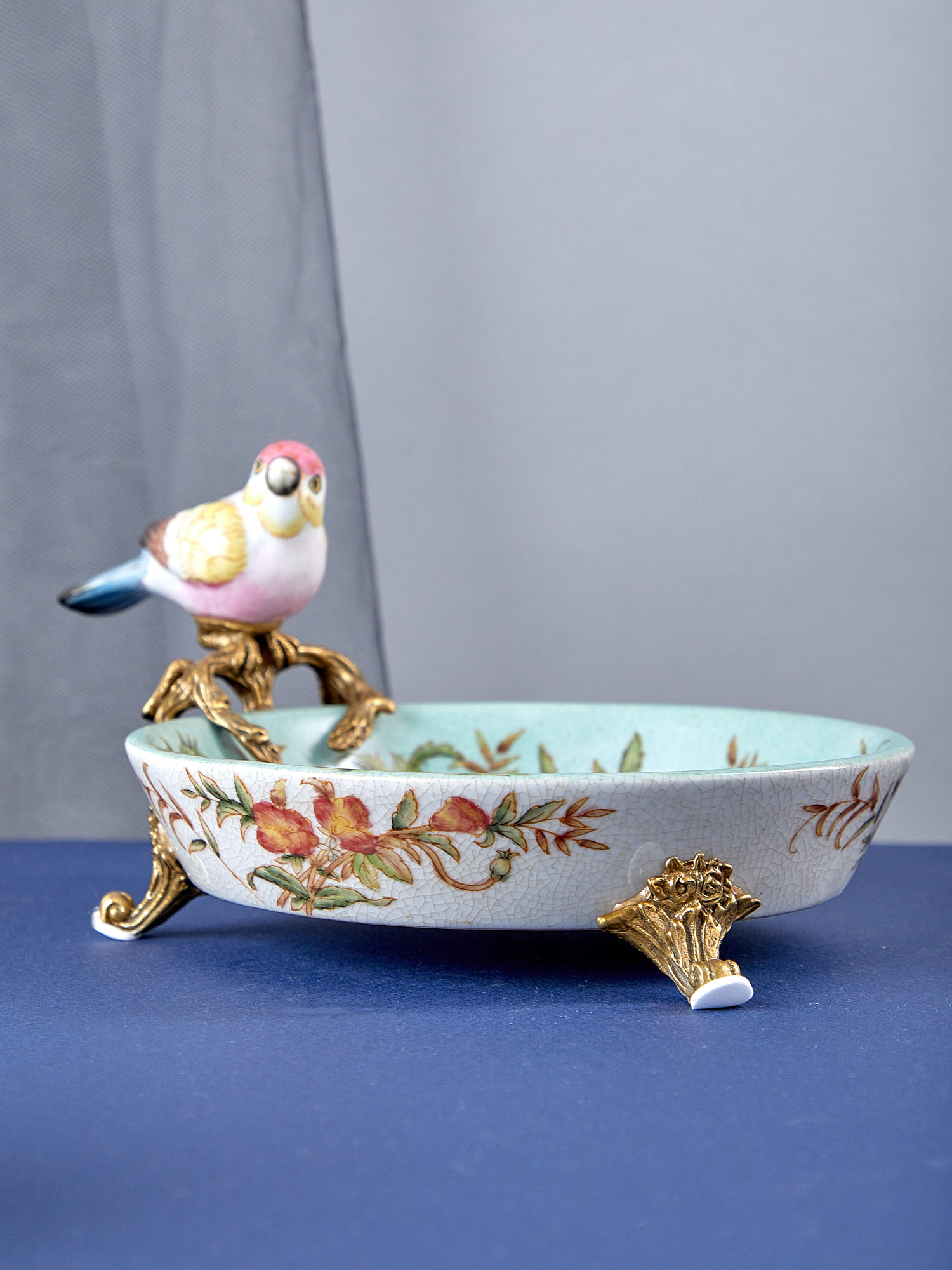 Блюдо с птичкой Glasar 31G2419/C914EHC/HLG2037