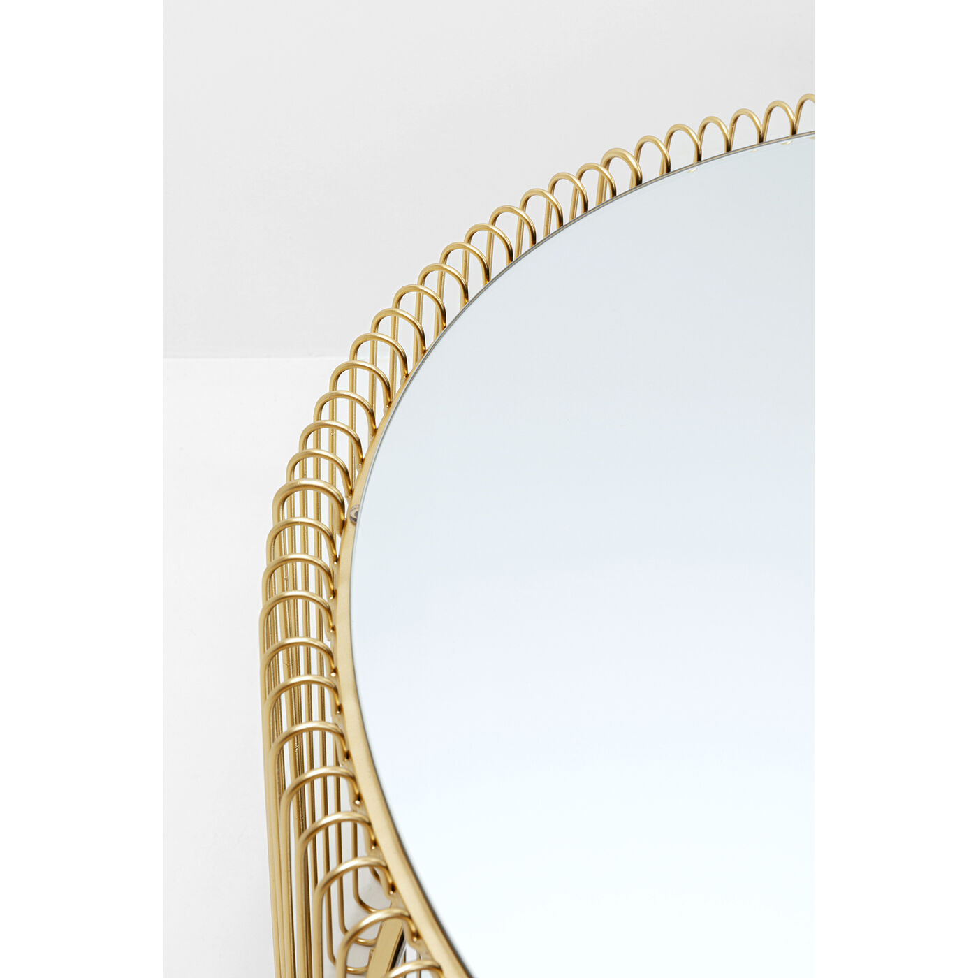 Стол кофейный Wire Double Brass Ø80cm KARE 70336