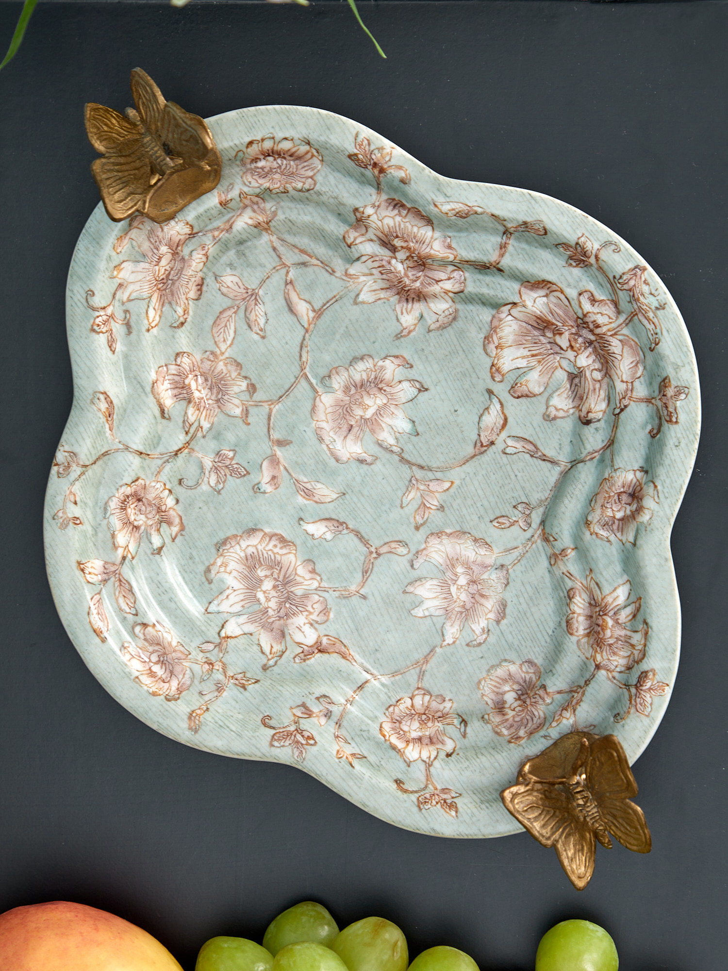 Блюдо с бабочками Glasar C414C/LG3677