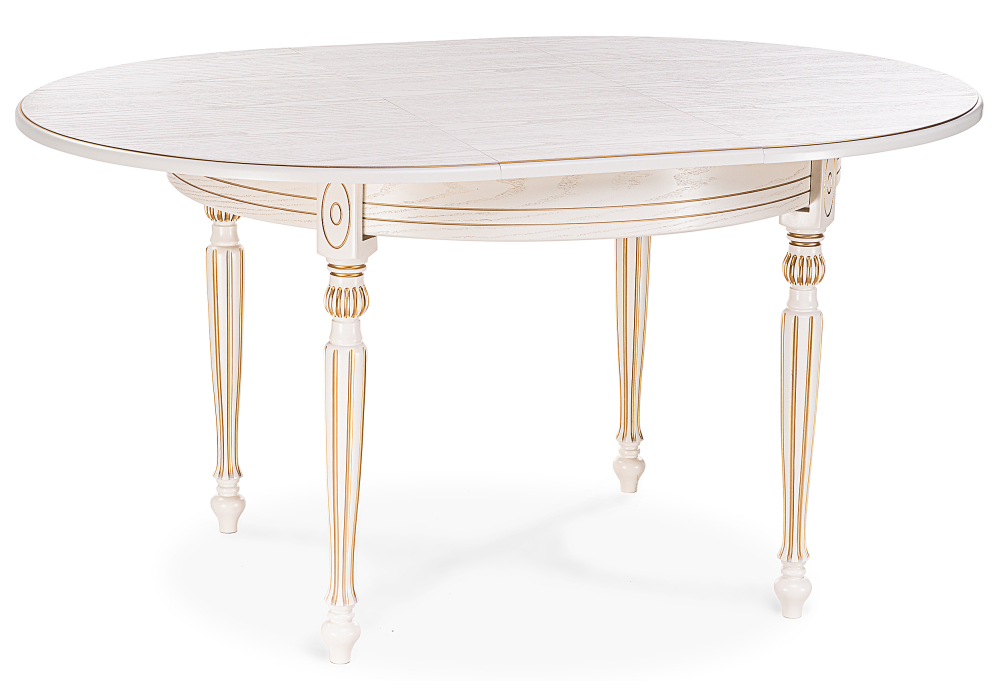 Стол деревянный Woodville Брейзер молочный / золото 483906