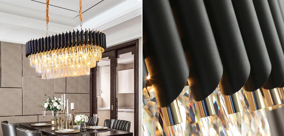 Люстра Empire Black Rectangular Chandelier Crystal By Imperiumloft
