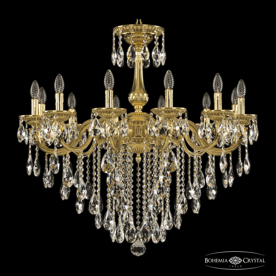 Люстра бронзовая с хрусталём 75101/12/300 B G