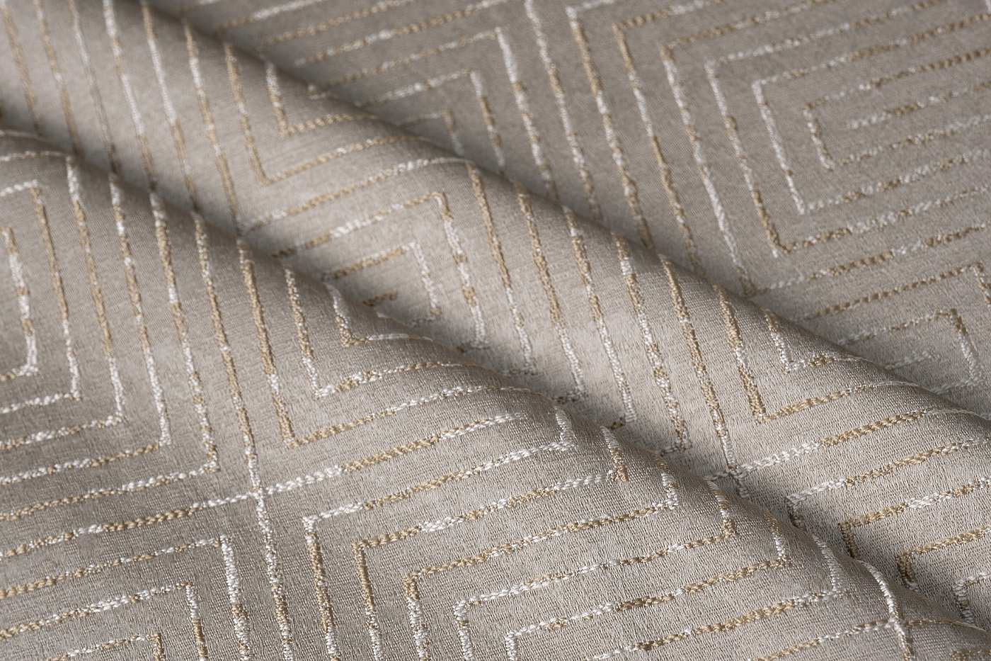 Ткань портьерная GLOSS бежевая Garda Decor 142DDH-1945260-GLOSS BEG