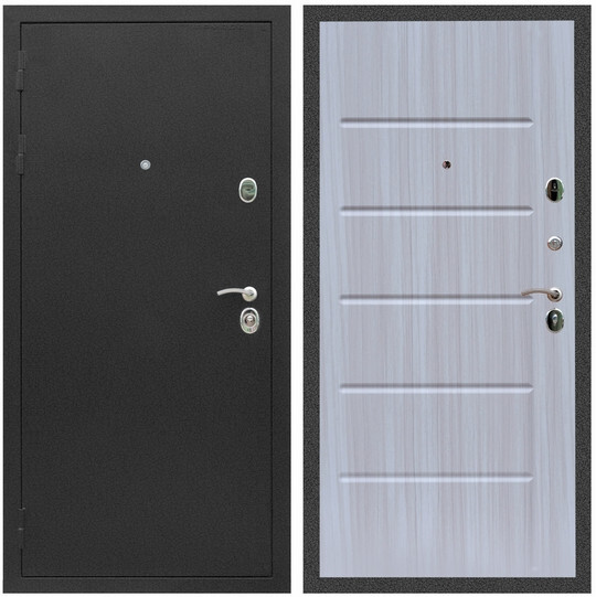 Дверь входная Graf Люкс ТП-70 Черный крокодил / МДФ 16 мм ФЛ-102 Сандал белый