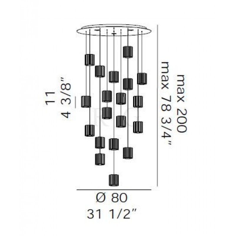 Подвесной светильник De Majo CHARLOTTE LIGHTDROPS 80