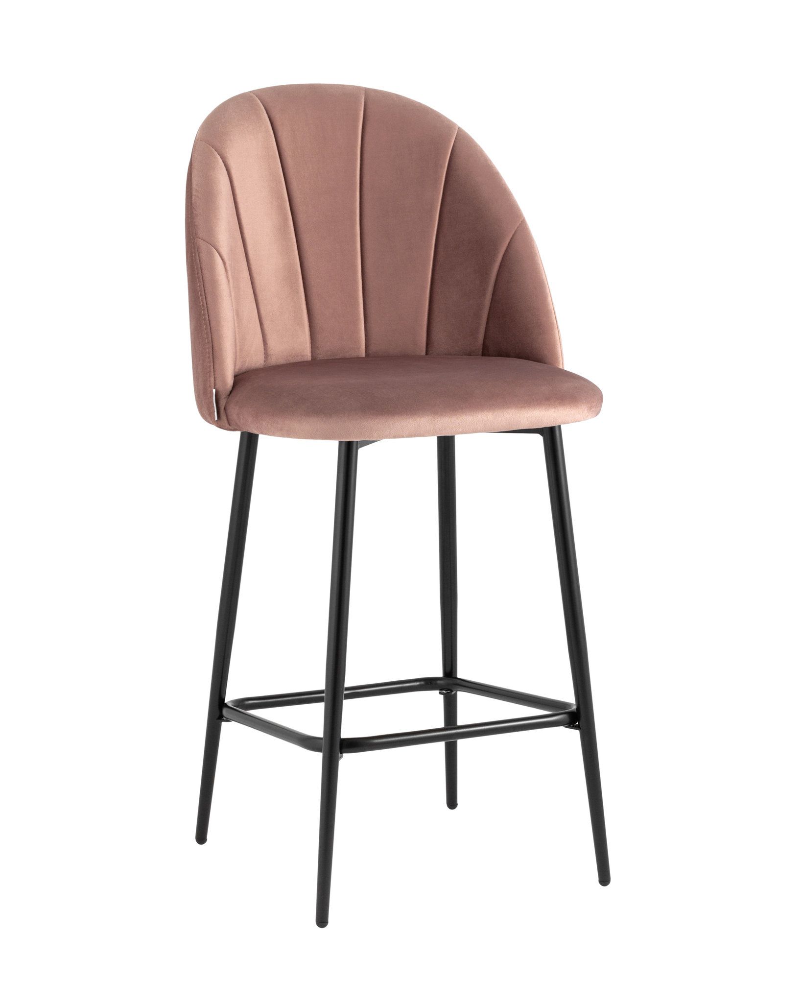 Стул полубарный Логан велюр пыльно-розовый Stool Group