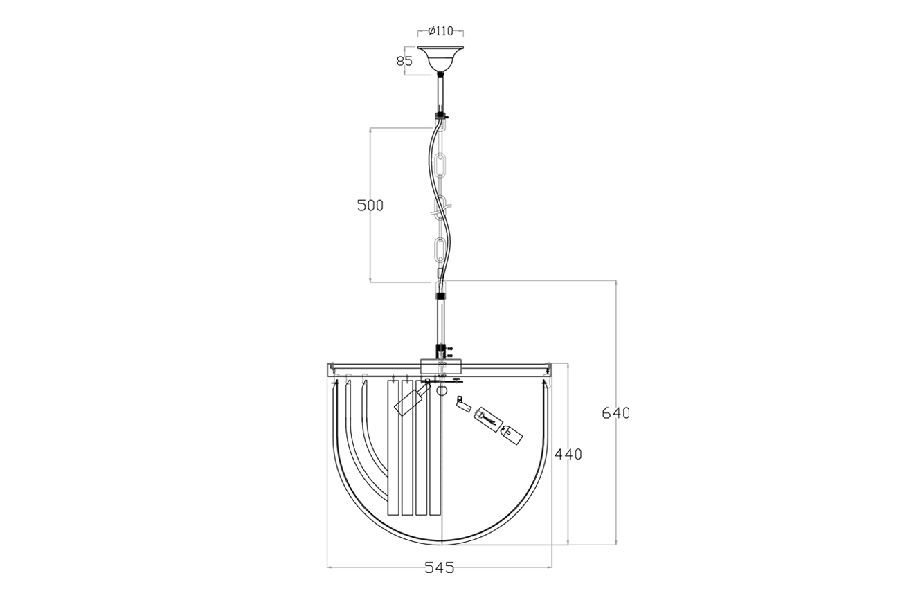 Люстра изящная стекло (хром) Garda Decor 20MD3279-6