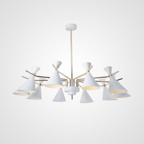 Люстра на штанге FRANKA D120 10 lamps White by ImperiumLoft