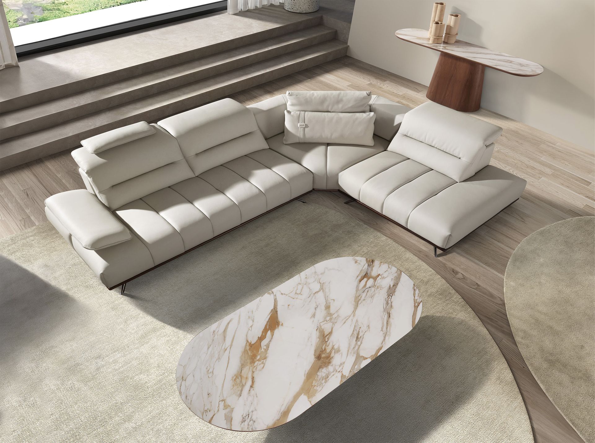 Консоль 3284 из керамики в мраморной отделке и ореха Angel Cerda