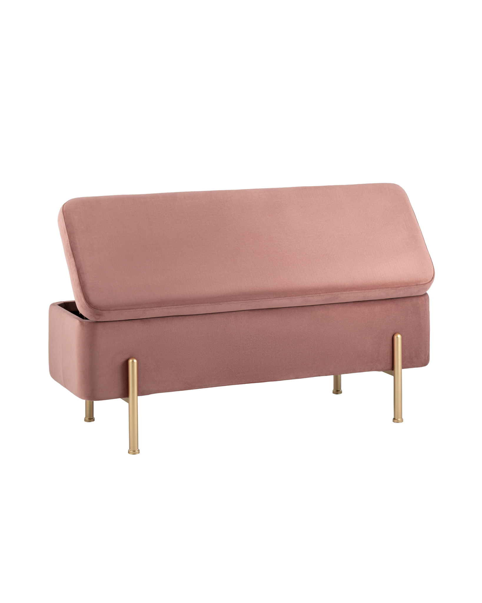 Банкетка Болейн с ящиком велюр розовый Stool Group
