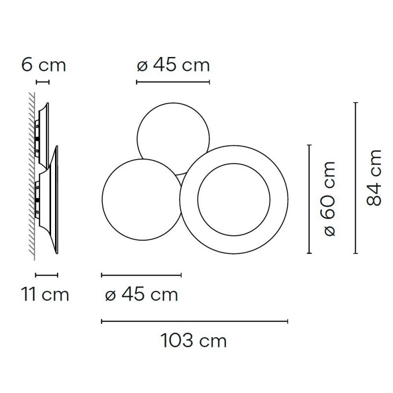 НАСТЕННЫЙ СВЕТИЛЬНИК  VIBIA Puck Wall Art 5491