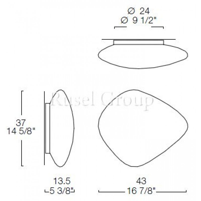 Настенно-потолочный светильник Leucos STONE P-PL (Aureliano Toso)