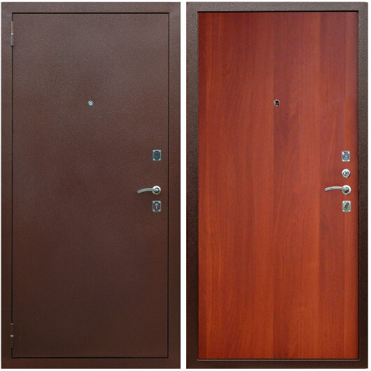 Дверь входная Graf Эконом ПЭ Антик медь / МДФ 6 мм Итальянский орех