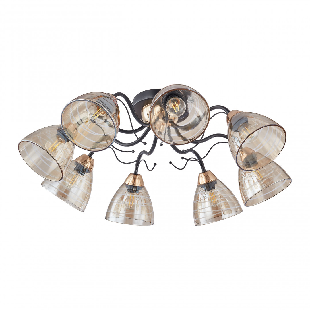 Люстра потолочная с плафонами 331234/8 BK+FGD Arte Milano