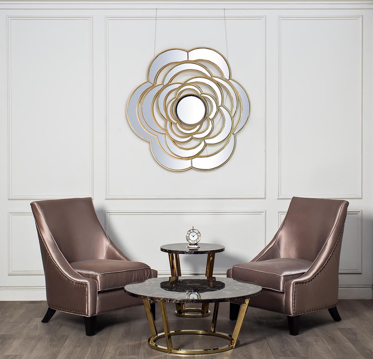 Стол журнальный коричневый (искусственный мрамор) Garda Decor 33FS-CT20C05-PG