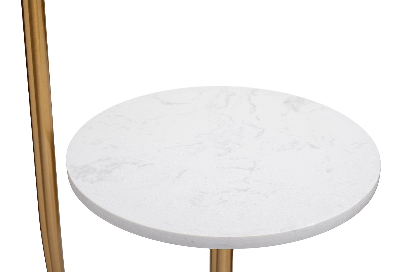 Торшер с мраморным столиком и золотым плафоном Garda Decor K2CPF-07258