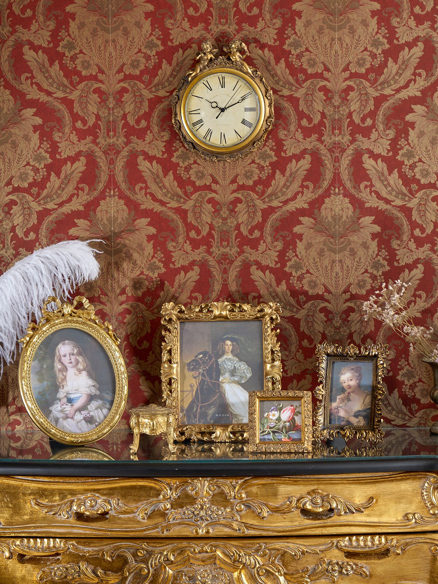 Часы настенные с ангелами, под старину Glasar 28-050