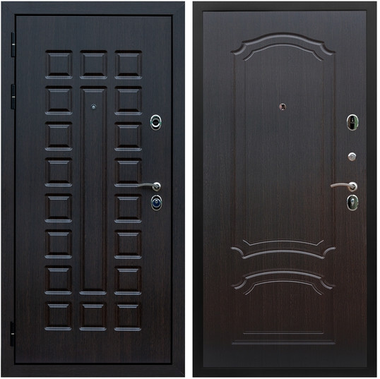 Дверь входная Graf Люксор 3К Шагрень черная / МДФ 6 мм ФЛ-140 Венге