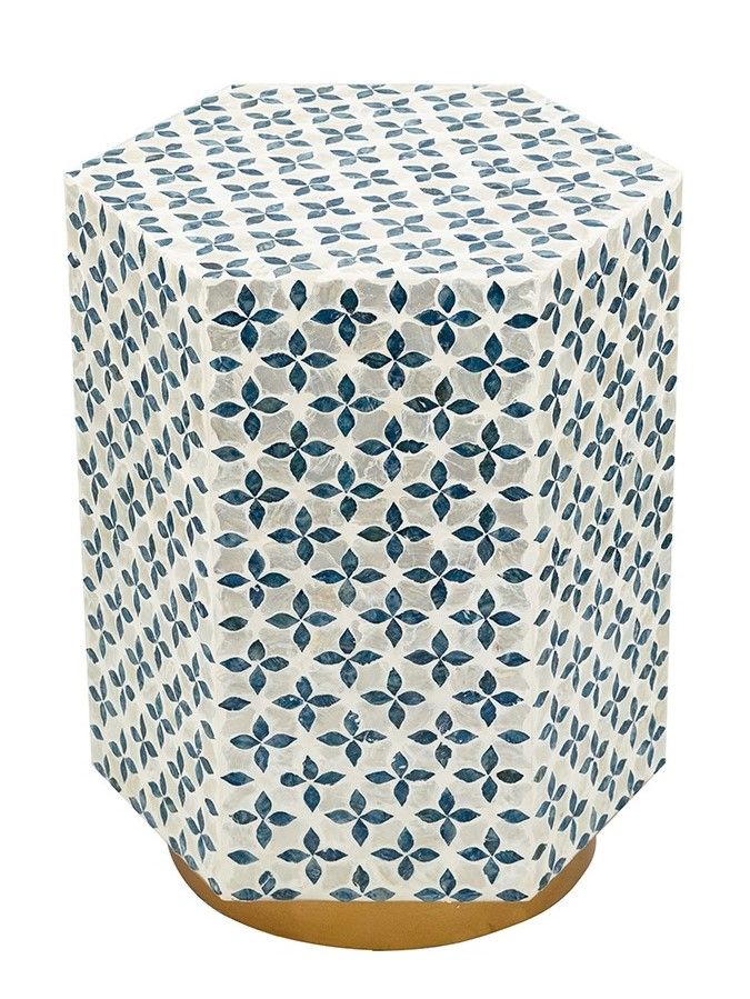 Столик акцентный с отделкой раковинами устриц Glasar D5599