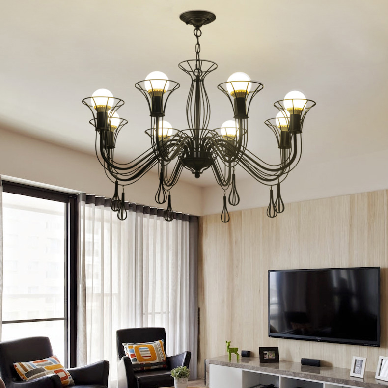 Подвесная люстра CAST 5 Black by ImperiumLoft