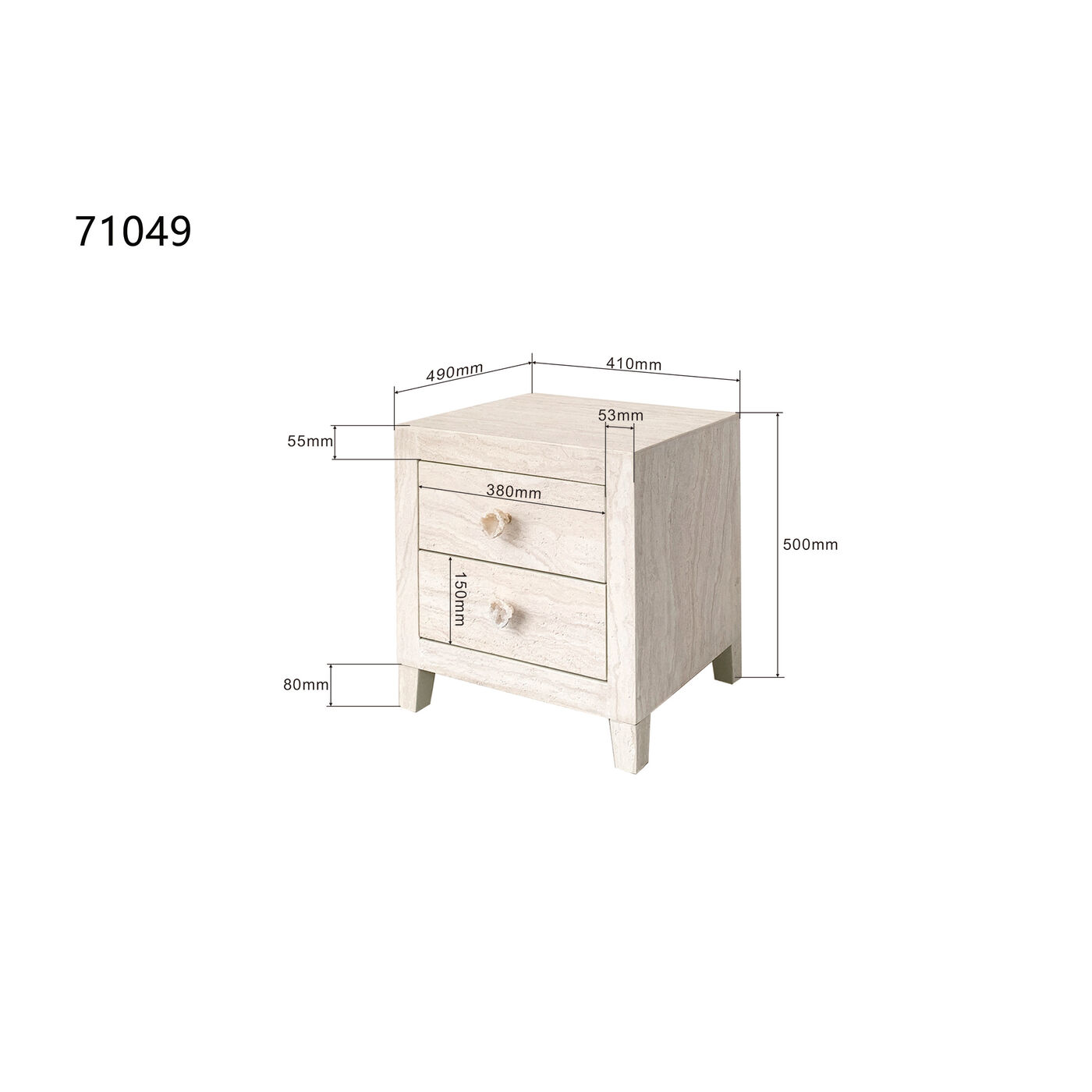 Комод Small Travertino 50x49cm KARE 71049