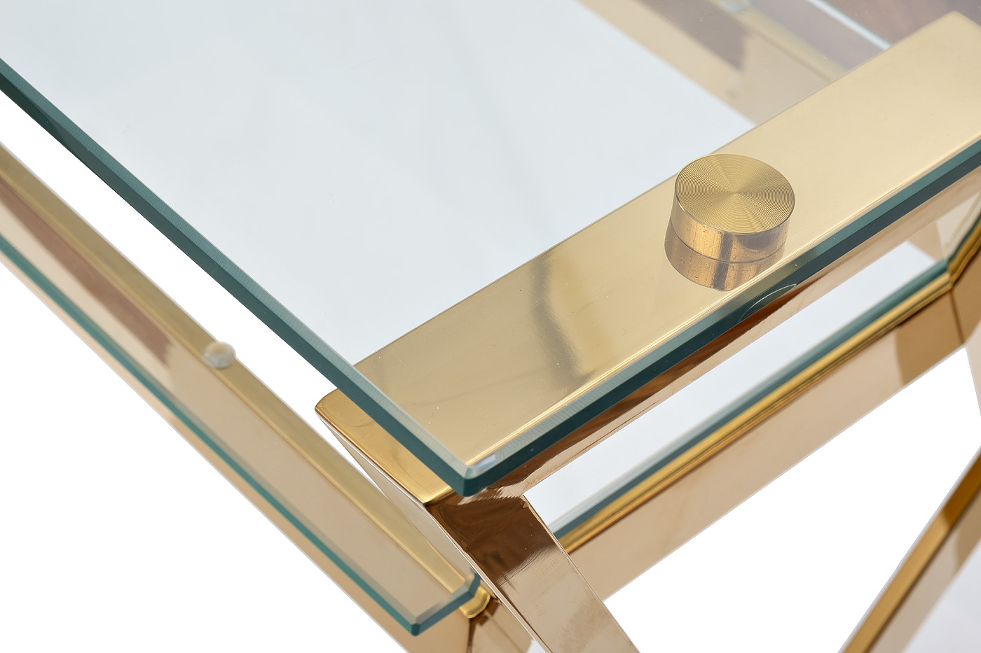 Стол письменный прозрачное стекло/золото Garda Decor GY-07910