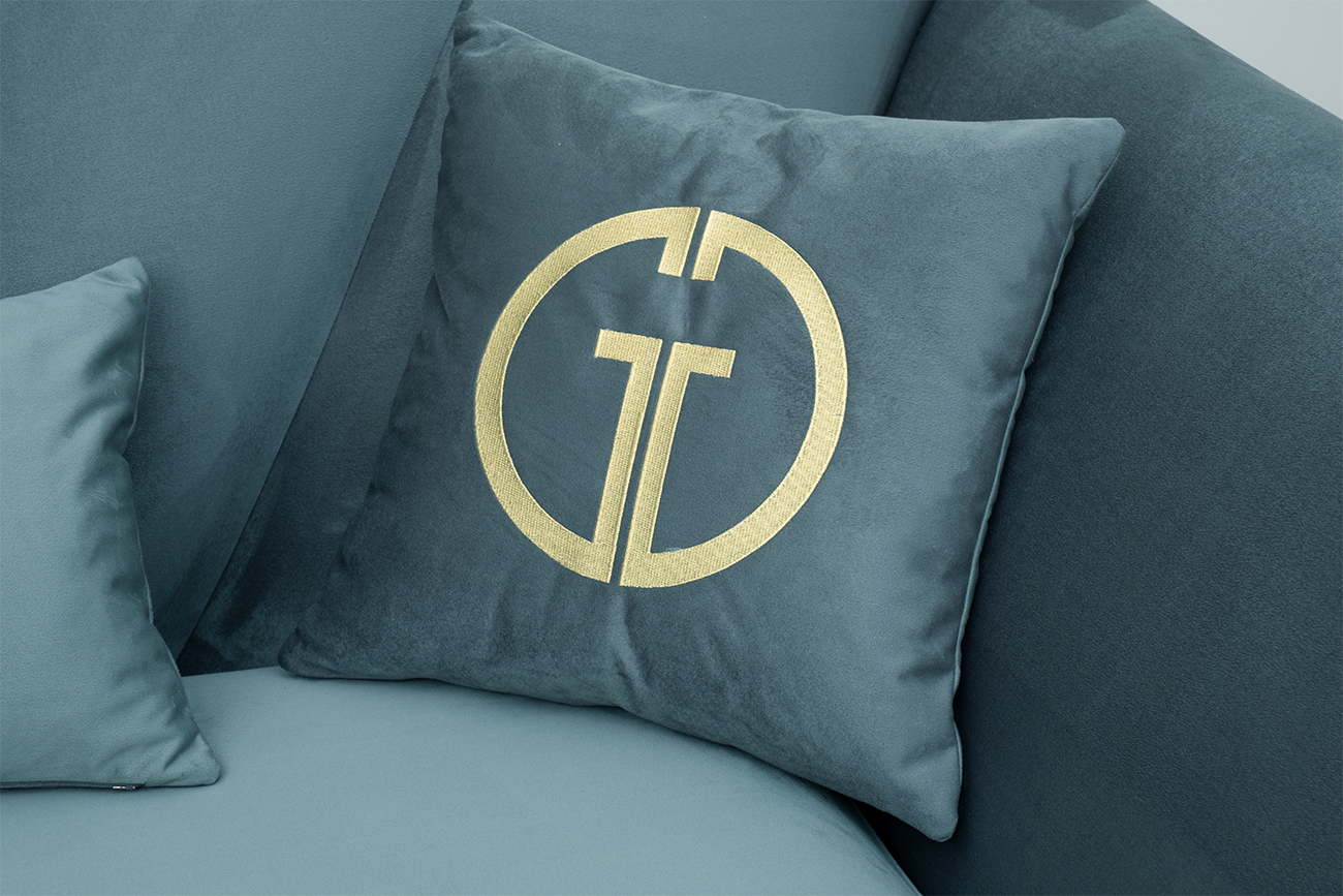 Диван Annette трехместный велюровый бирюзовый Garda Decor ANNETTE-3-2K-Colt1004