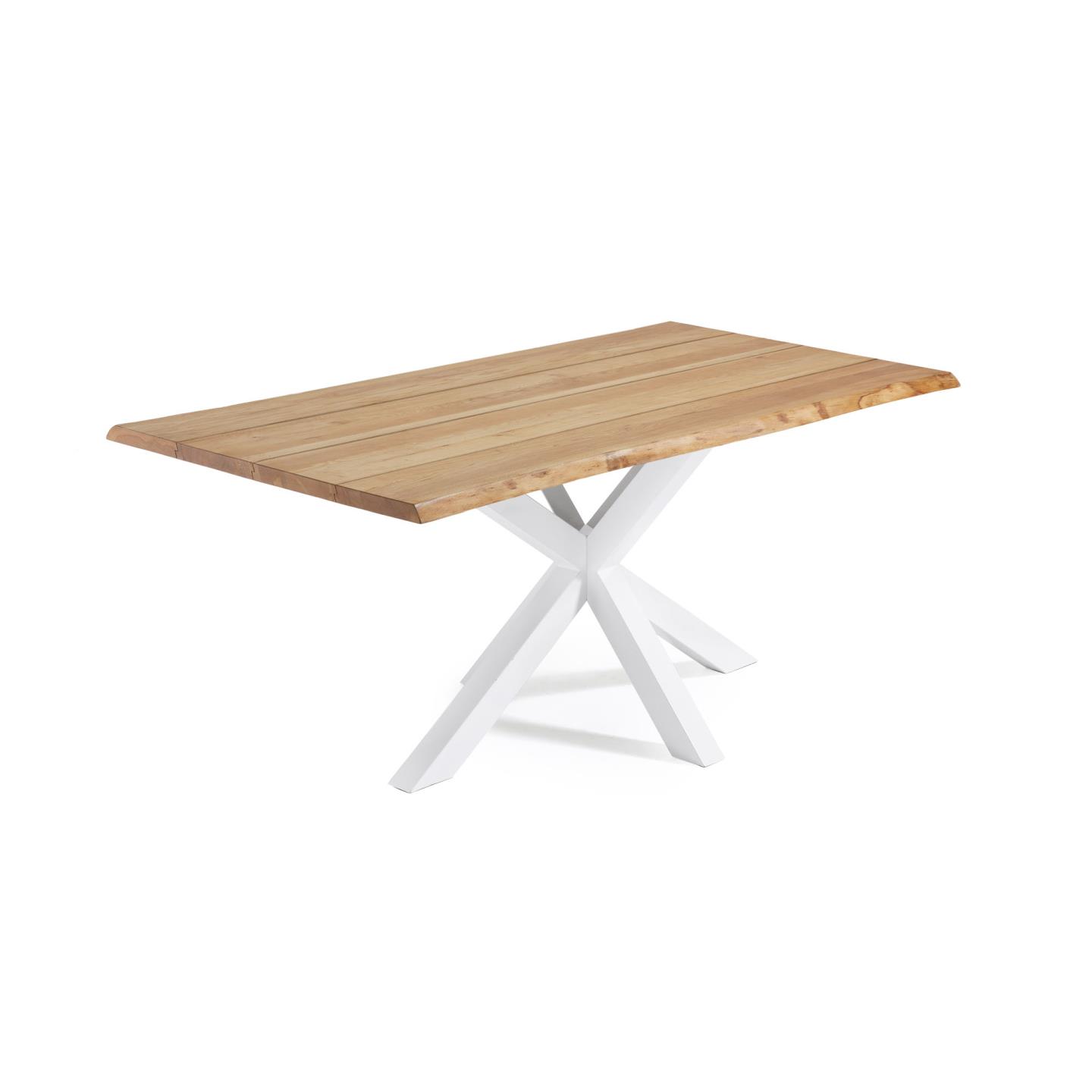 Argo Стол с дубовым шпоном натурального цвета и стальными ножками с белой отделкой 160 x 90 см La Forma (ex Julia Grup)