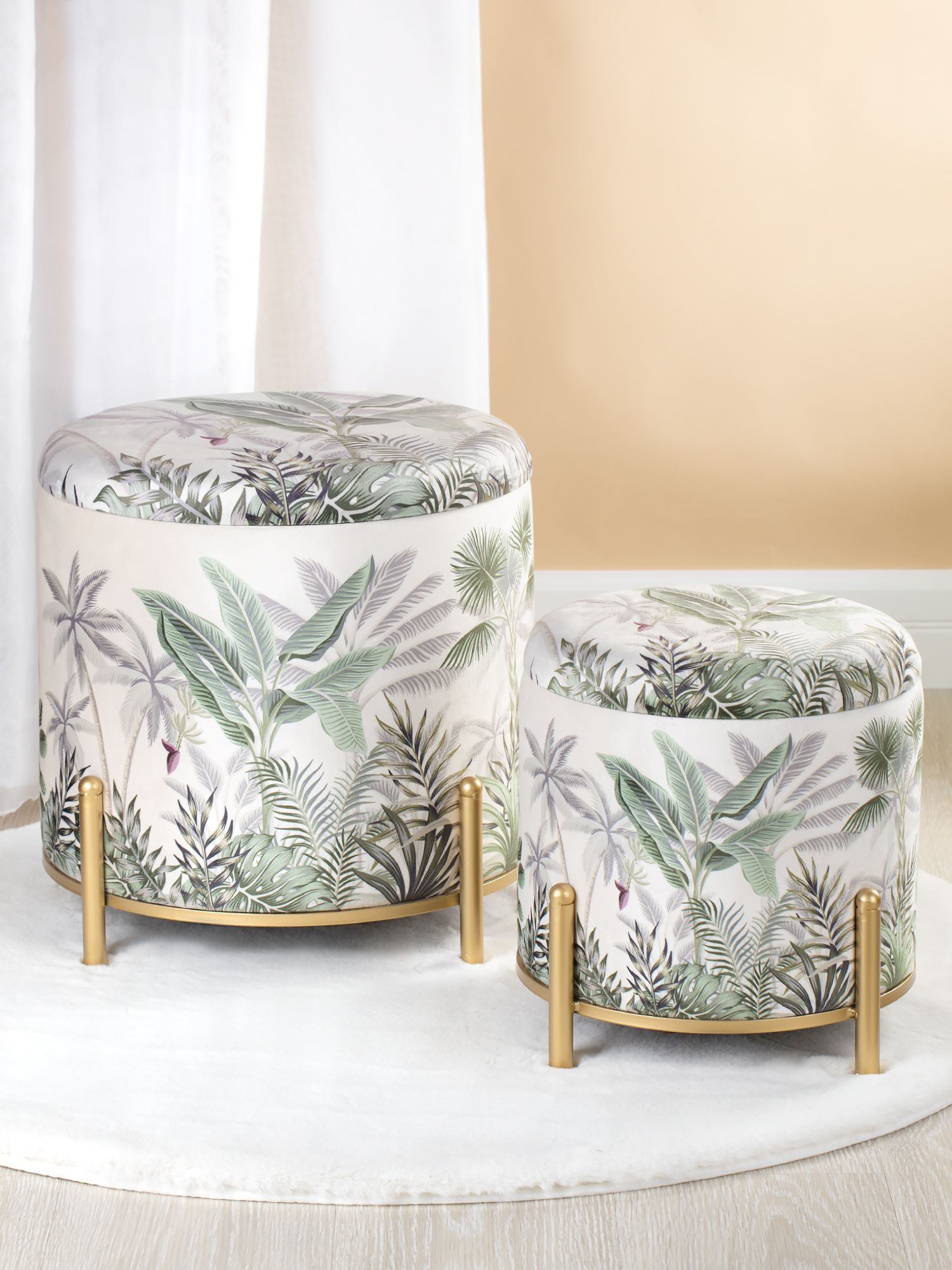 Пуфы с крышкой, набор Glasar 49-235/BM