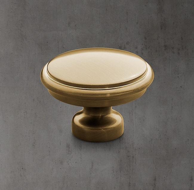 Ручка-кнопка Restoration Hardware Lugarno d.3.2 Polished Brass