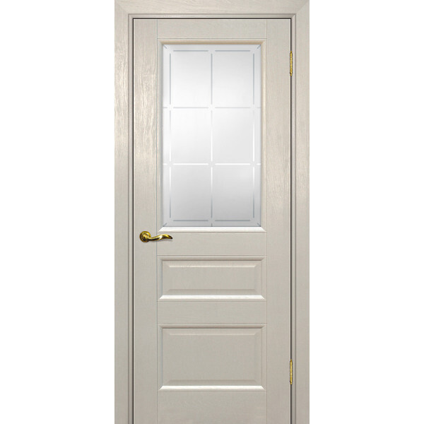 Межкомнатная дверь Graf PSU-29 Сатинат с художественным рисунком решетка Бланжевое дерево (2000 х 900)