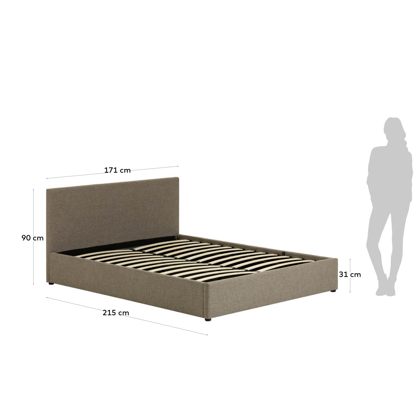 Кровать c подъемным механизмом Nahiri 160x200 серая La Forma (ex Julia Grup)
