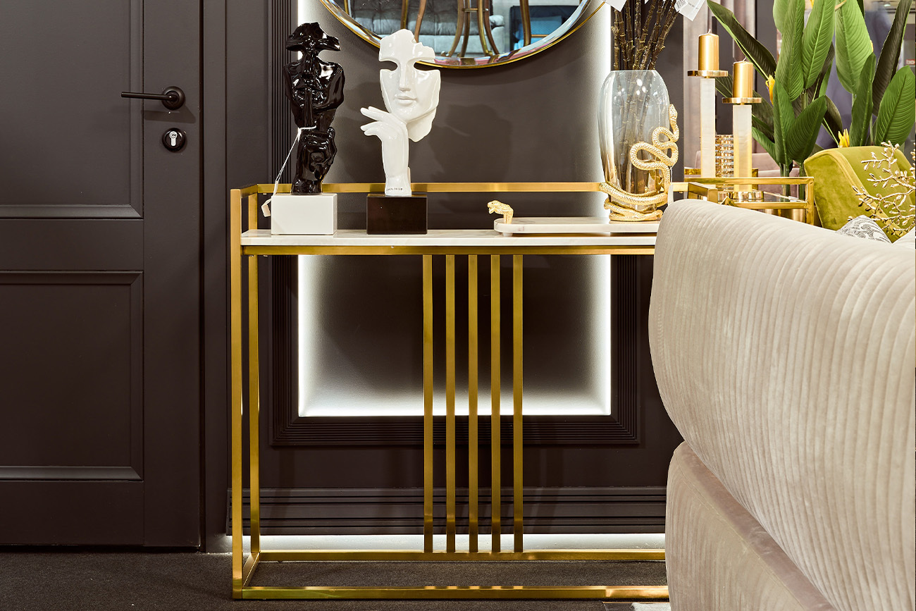 Консоль Misty Nuova искусственный мрамор/матовое золото Garda Decor 47ED-182KONS-ZOL