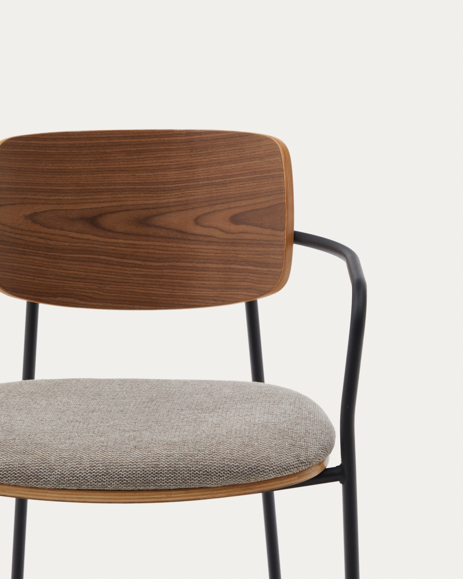Стул Maureen со шпоном ореха и металлом в черной отделке La Forma (ex Julia Grup)