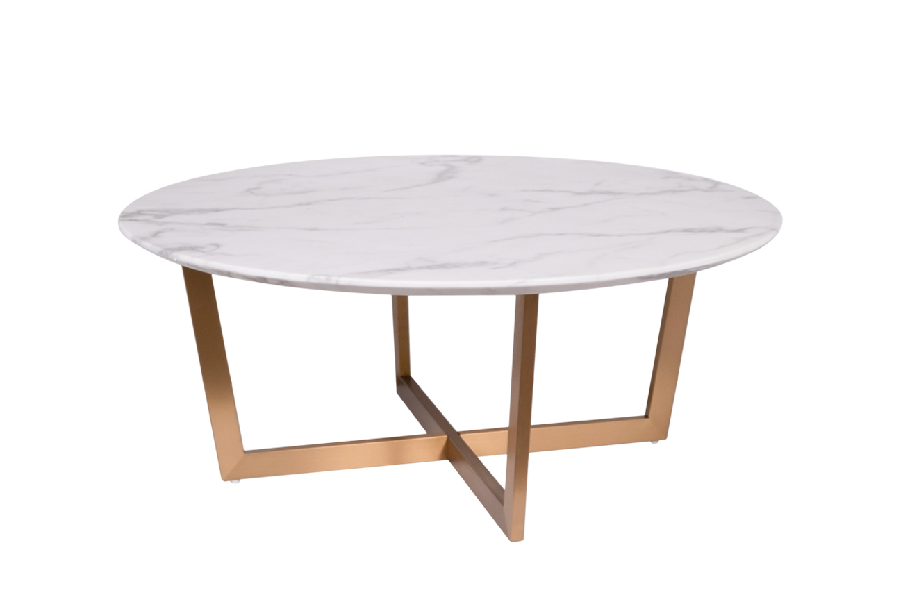 Стол журнальный круглый (искусственный мрамор) Garda Decor 33FS-CT2029-BBS