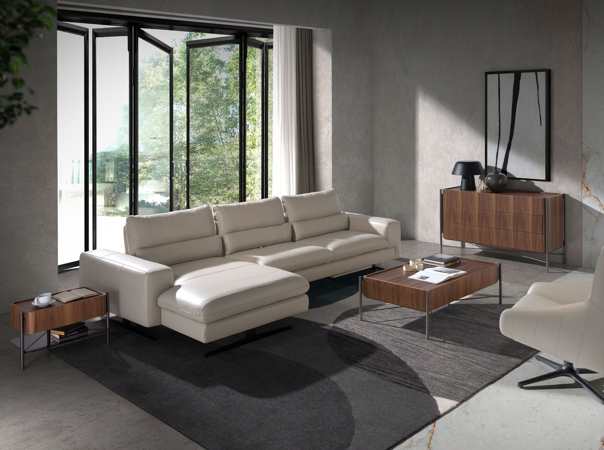 Прикроватная тумбочка 7138/MB2201NS из шпона ореха Angel Cerda