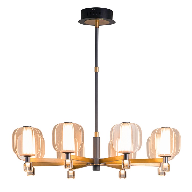 Серия люстр с плафонами из прозрачных пластин на металлических рожках CARINA by ImperiumLoft