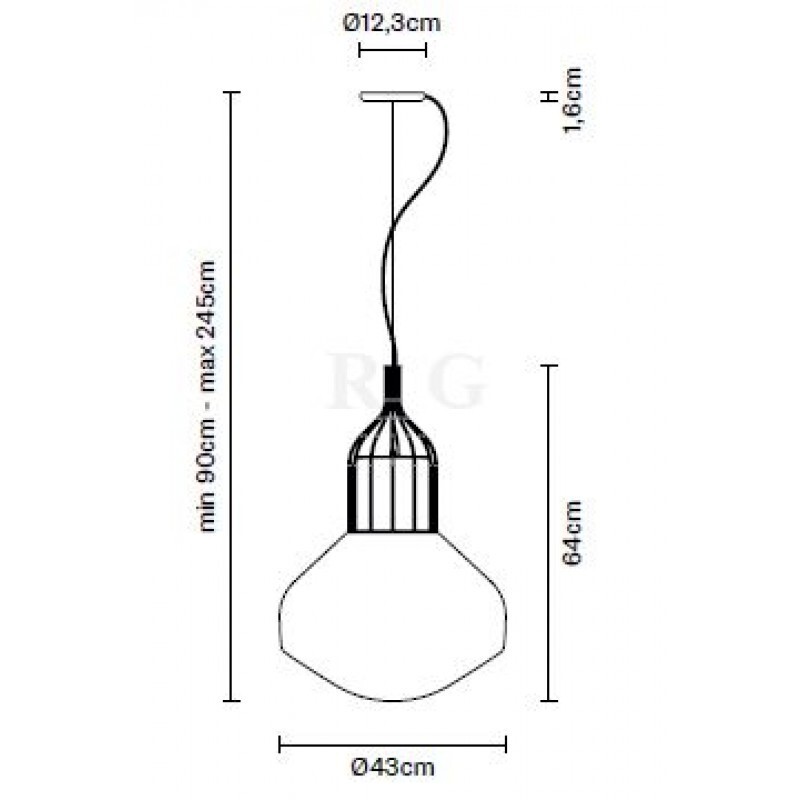 Подвесной светильник Fabbian Aerostat F27 A13 24