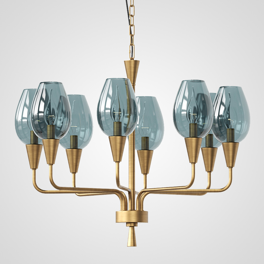 Подвесная дизайнерская люстра Viola 8 Синий by ImperiumLoft