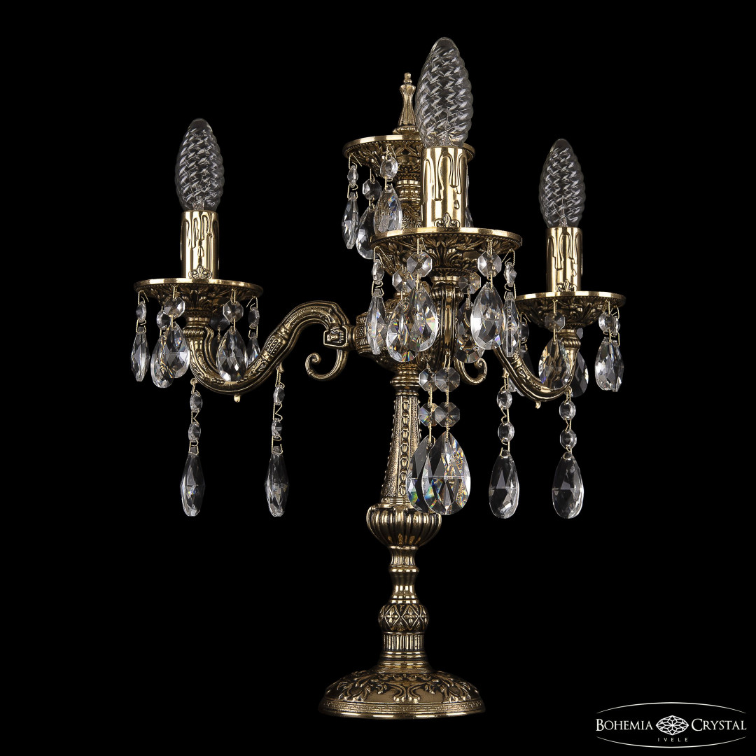 Настольная лампа бронзовая 7025L/3/125-43 A GB Bohemia Ivele Crystal