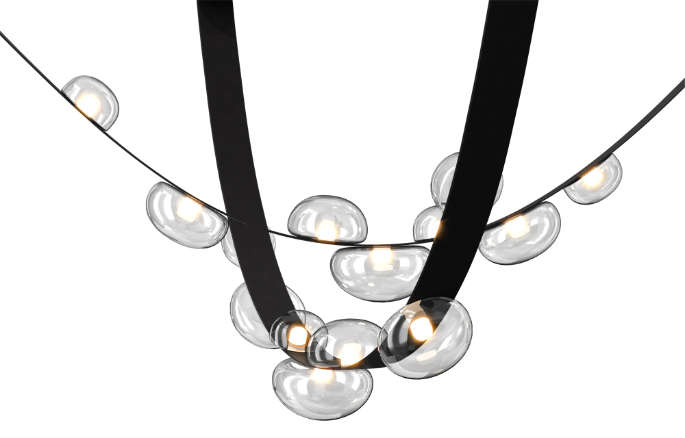 Светильник подвесной Crystal Lux BOSQUE SP7 L3000 BLACK/TRANSPARENT