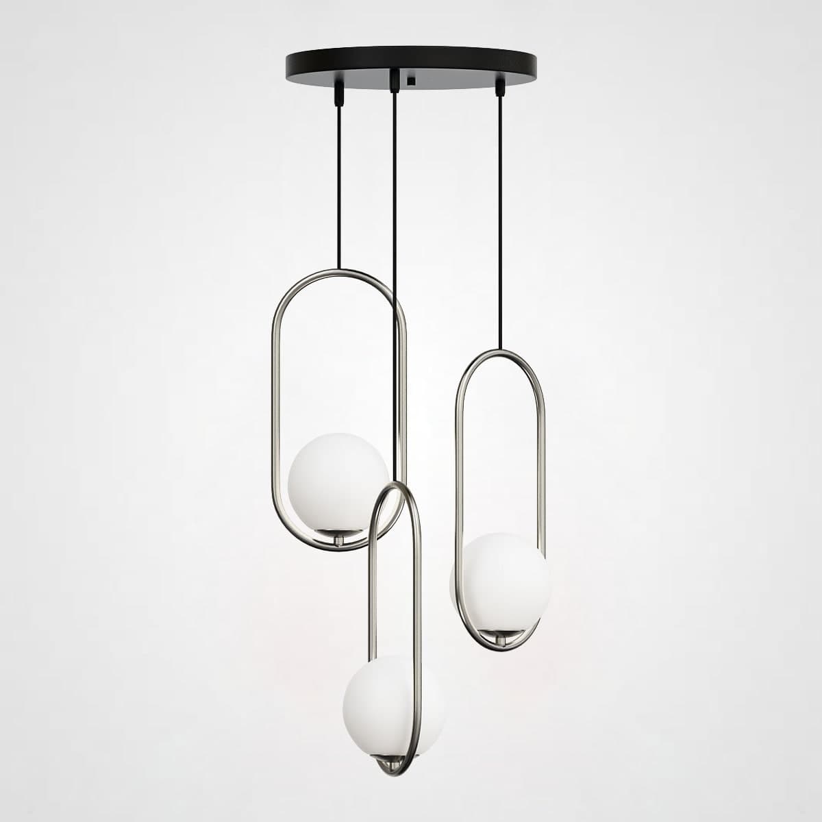 Подвесной светильник HOOP-TRIO Серебро, Эллипс S, Диск by ImperiumLoft