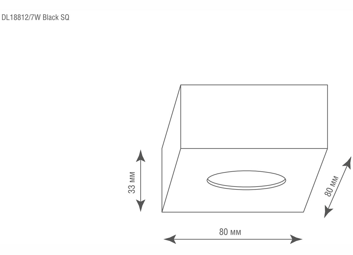 Накладной светодиодный светильник Donolux DL18812/7W Black SQ