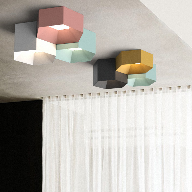 Потолочный светильник HEXAGON A H18 Light green by ImperiumLoft