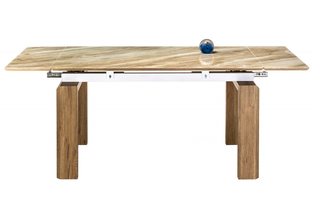 Стол стеклянный Woodville Давос бежевый мрамор 462083