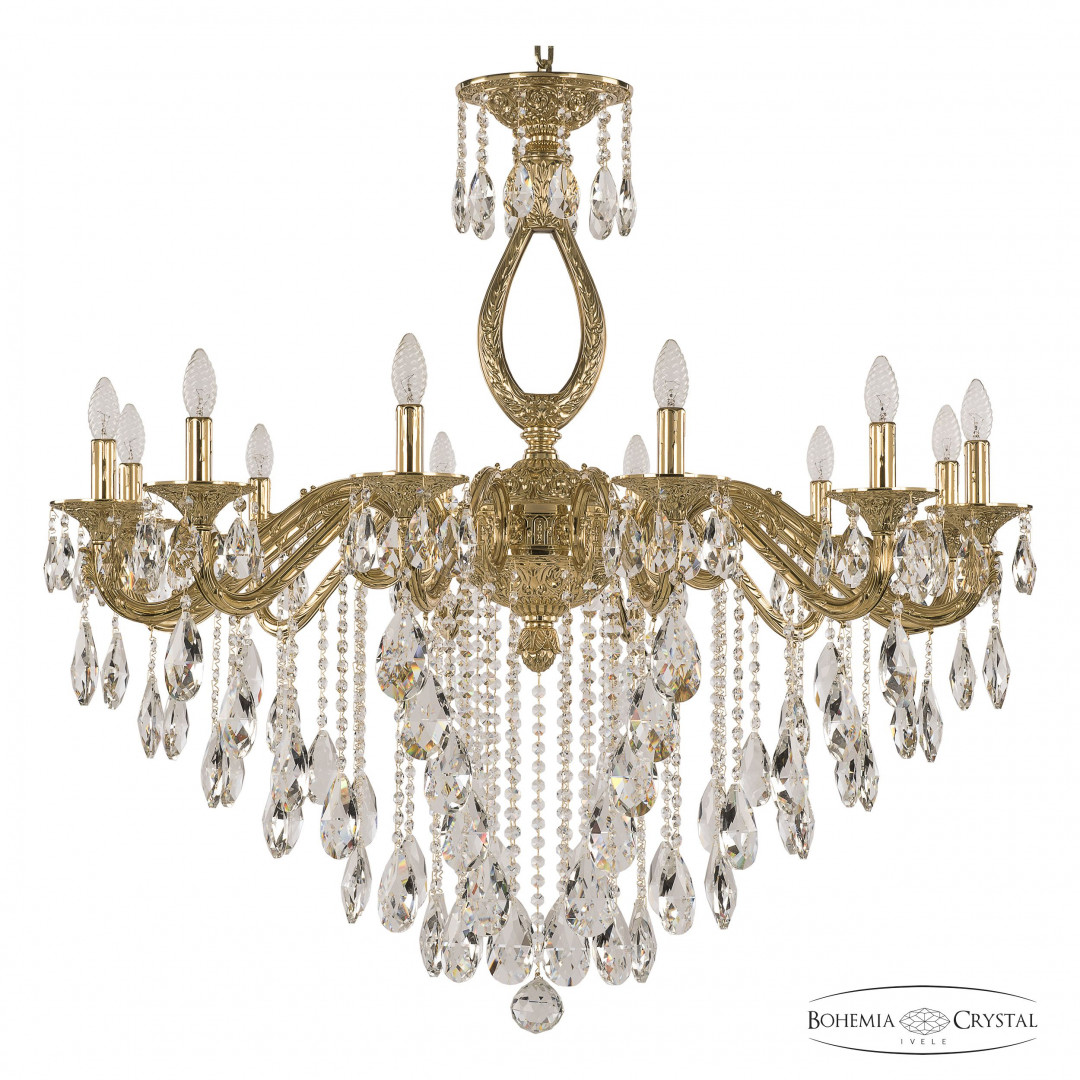 Люстра бронзовая с хрусталём 71302/12/360 B G