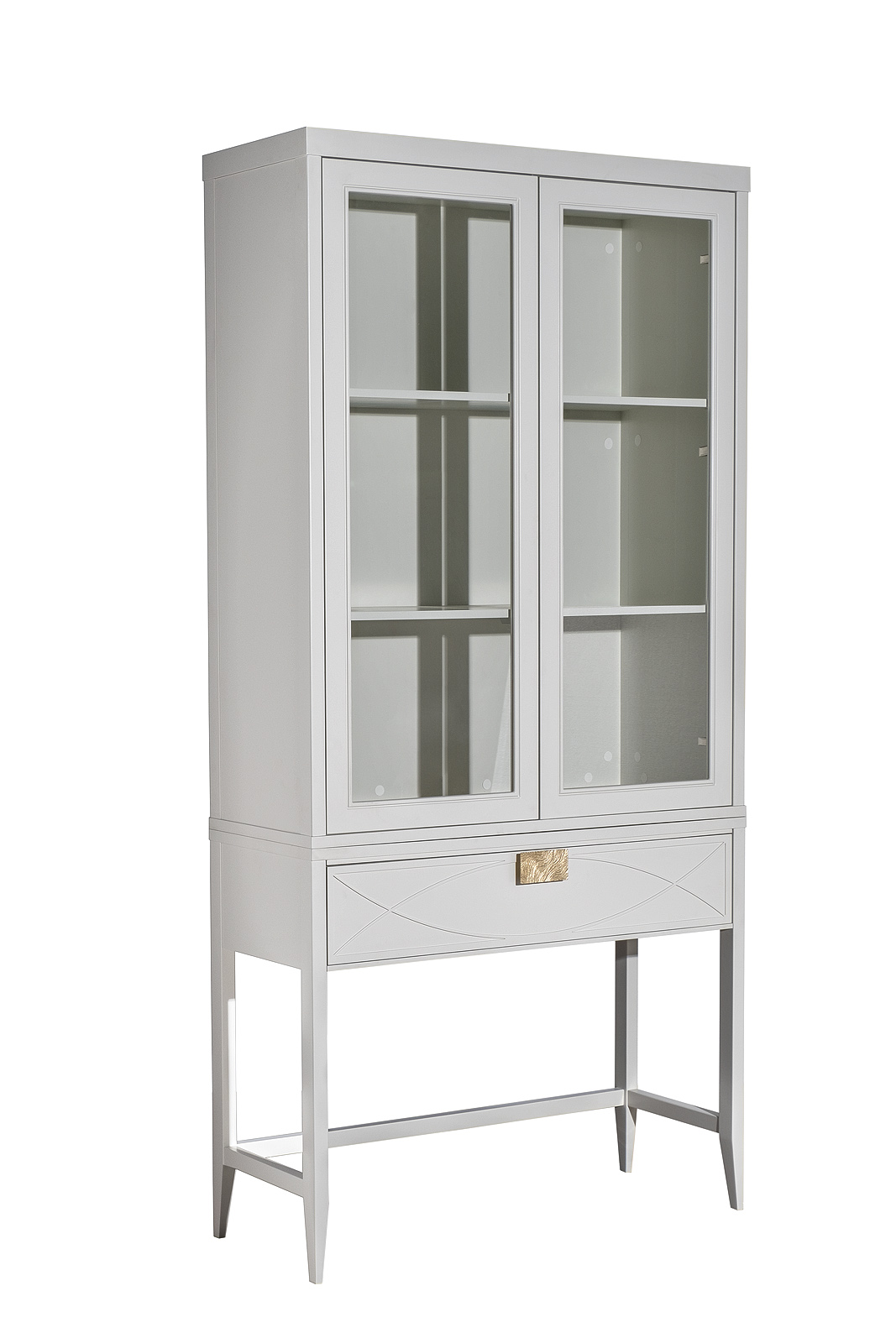 Шкаф-витрина 2 стеклянных фасада с консолью с 1-м ящиком Garda Decor 151SV-000024