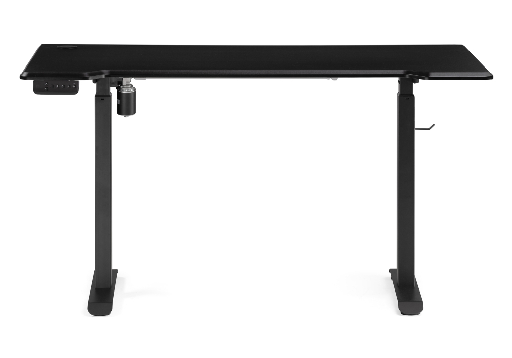 Стол Woodville Маркос с механизмом подъема 140х80х75 черная шагрень / черный 536640