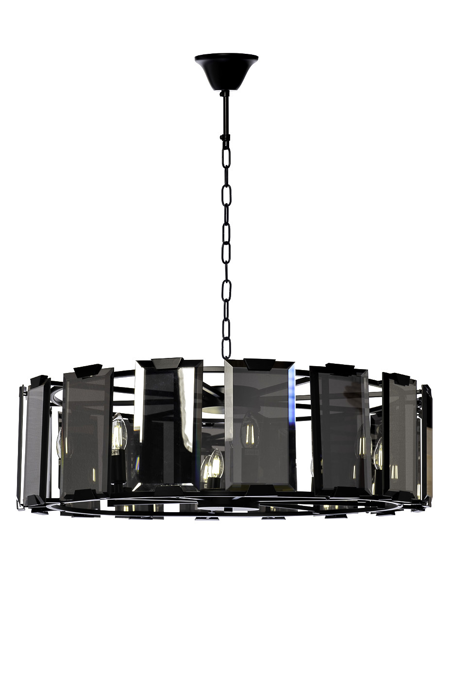 Люстра подвесная с дымчатым стеклом Garda Decor 92EL-YG02126-8P